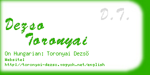 dezso toronyai business card
